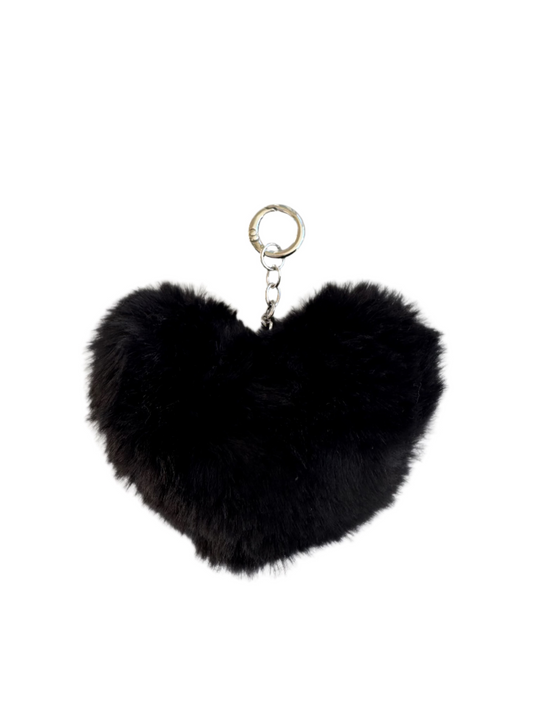 BLACK HEART Bag Charm