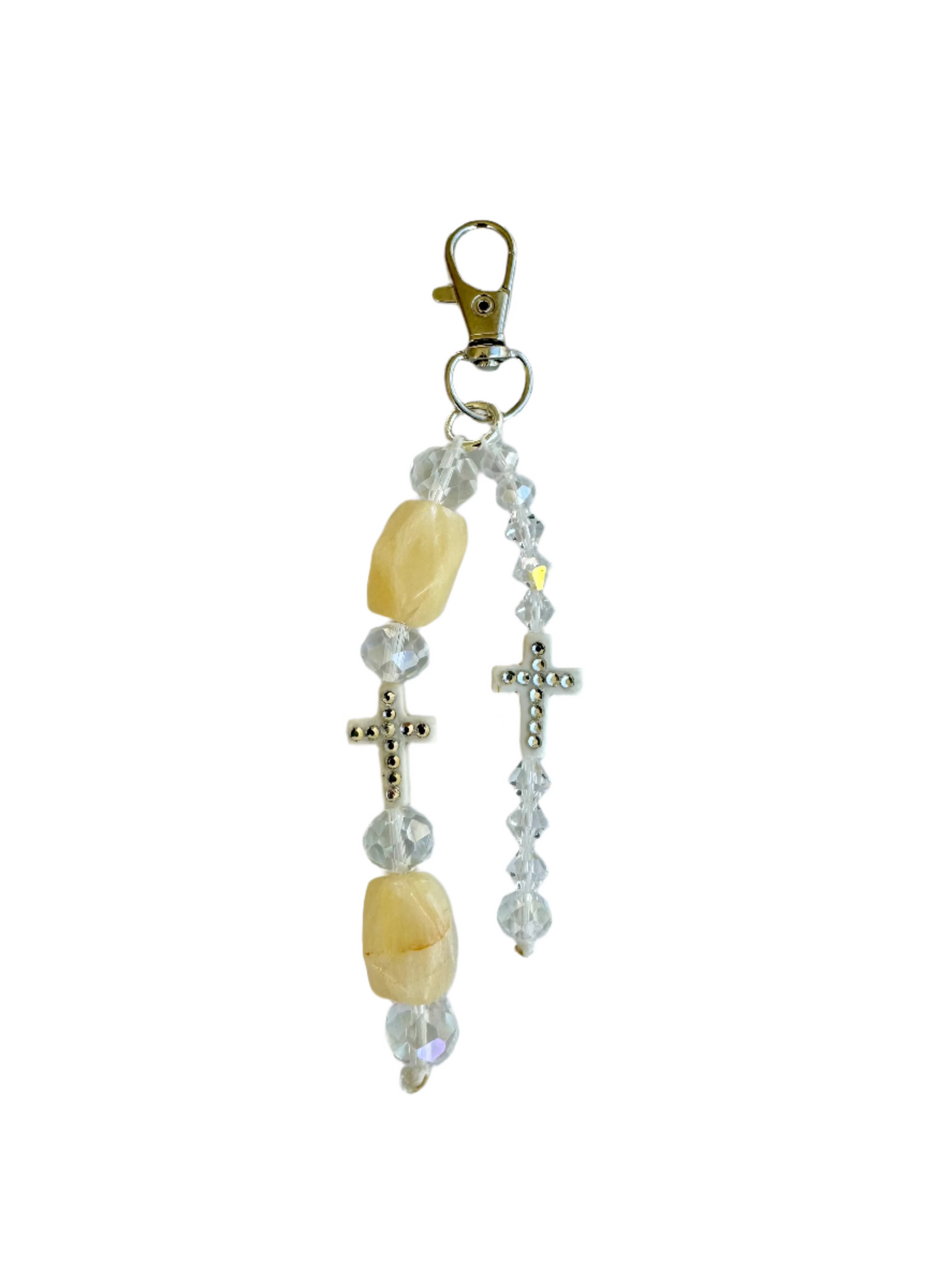 CRYSTAL CLEAR CROSS Bag Charm