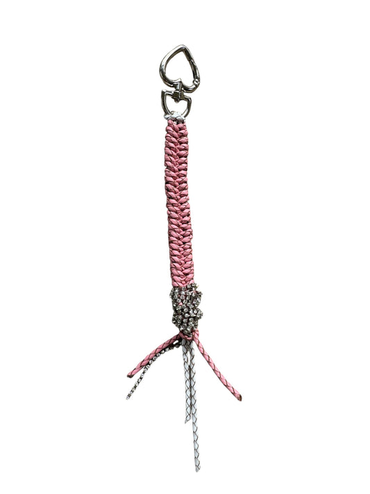 PINK BRAIDED CRYSTAL LEATHER Bag Charm