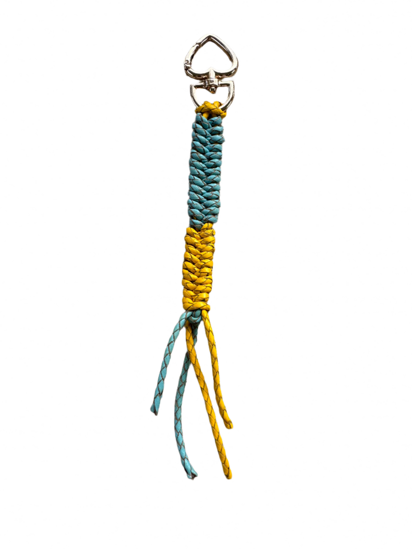 YELLOW & BLUE Leather braided Bag Charm