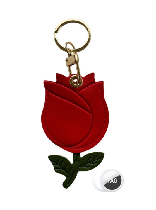 Red Rose AirTag Charm Holder