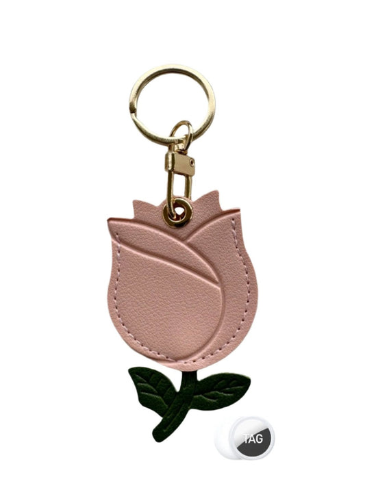 Pink Rose AirTag Charm Holder